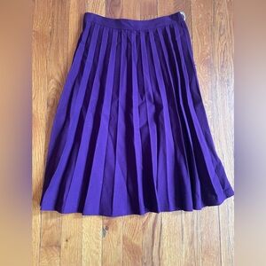 Kate Spade Purple Pleated Wool Skirt